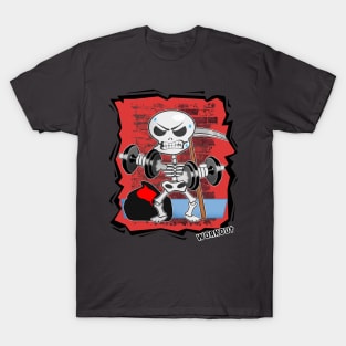 14 Workout Skeleton Skull Bones T-Shirt